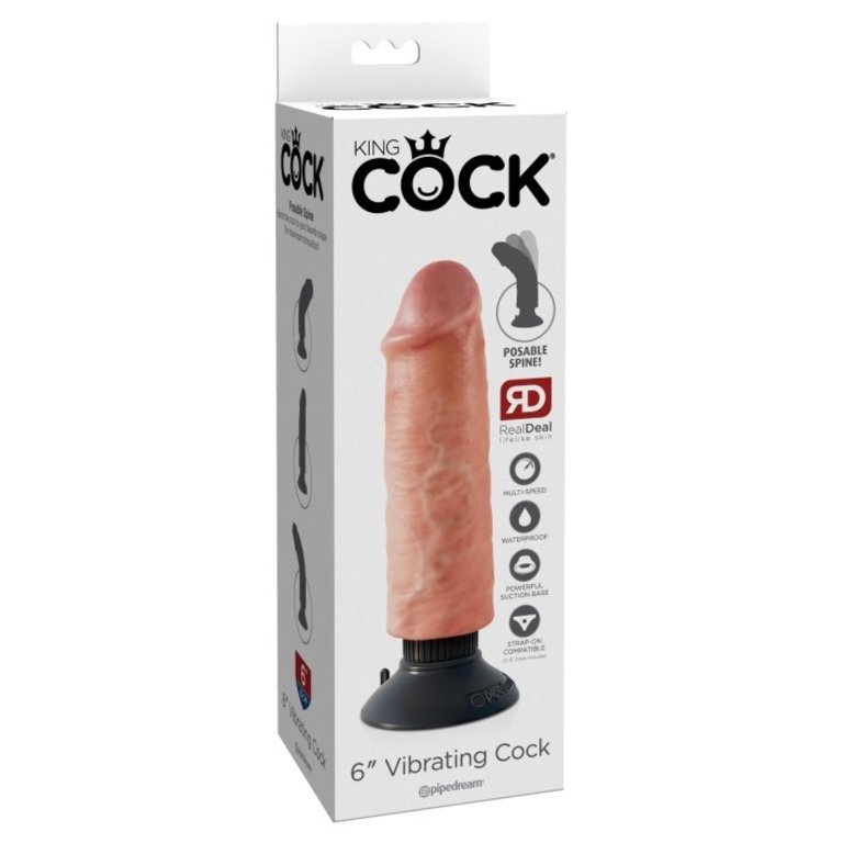 PIPEDREAM KING COCK 6 IN COCK FLESH VIBRATING