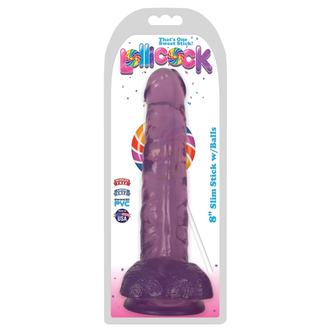 LOLLICOCK 8" SLIM STICK WITH BALLS - GRAPE ICE