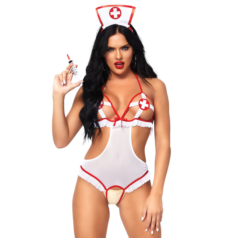 LEG AVENUE 2 PC NAUGHTY NURSE