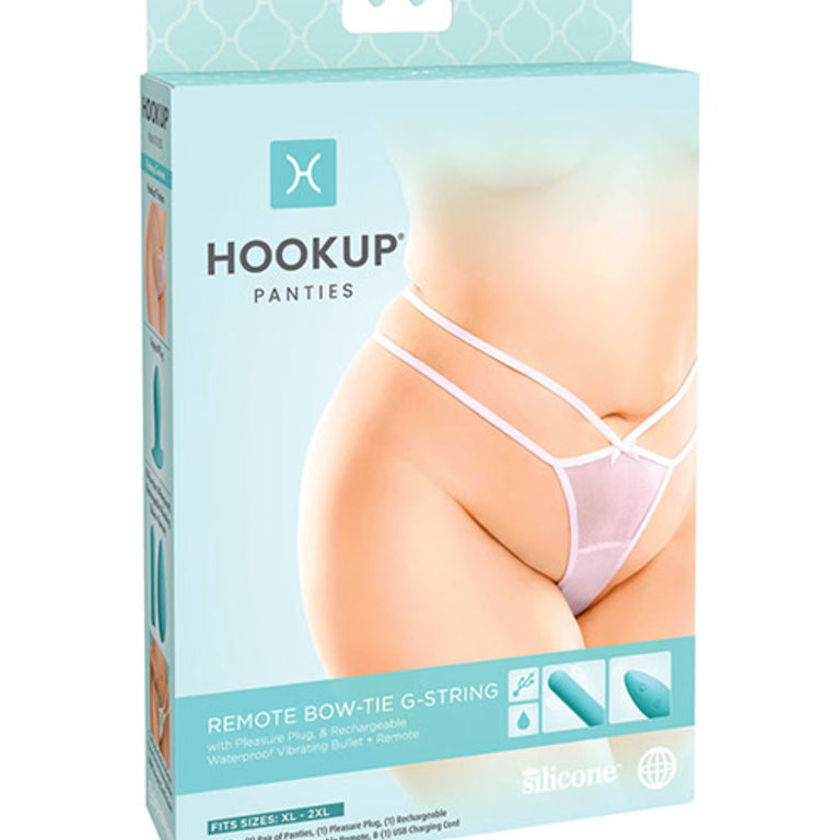 PIPEDREAM HOOKUP PANTIES BOW TIE G-STRING XL-XXL