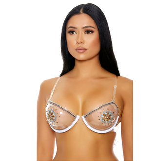 FORPLAY Clear The Air Rhinestone Bra