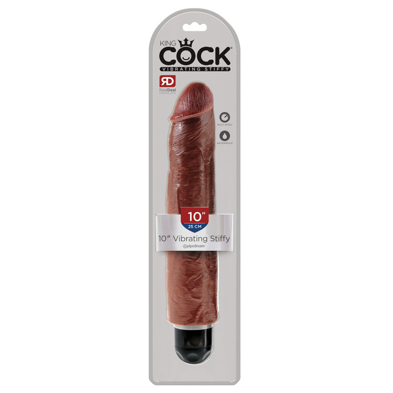 PIPEDREAM KING COCK 10” VIBRATING STIFFY BROWN