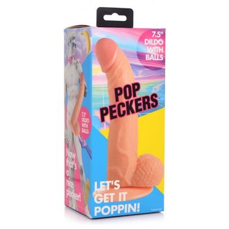 XR BRANDS POP 7.5IN DILDO W/ BALLS LIGHT