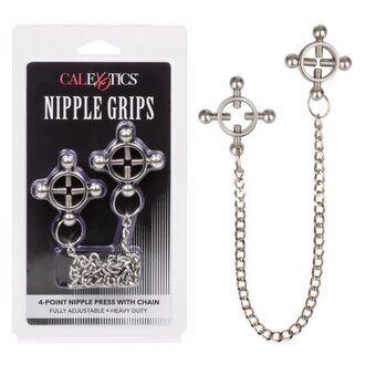 CALIFORNIA EXOTIC NIPPLE GRIPS 4-POINT NIPPLE PRESS W/ CHAIN