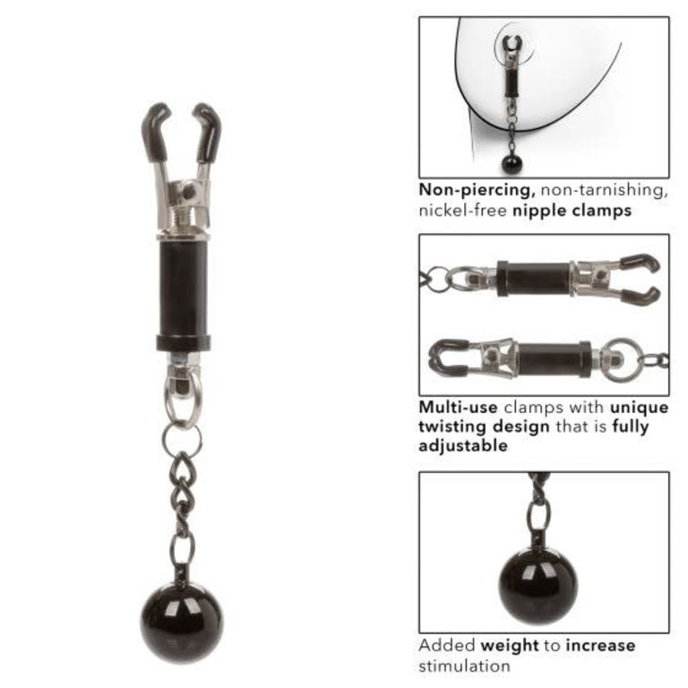 CALIFORNIA EXOTIC NIPPLE GRIPS WEIGHTED TWIST NIPPLE CLAMPS