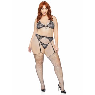 LEG AVENUE 3PC RHINESTONE SET PLUS SIZE