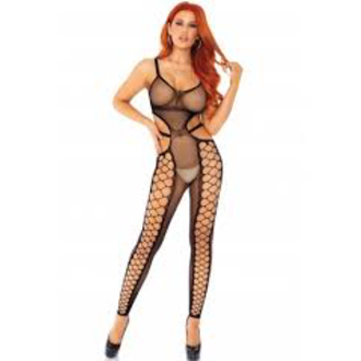 LEG AVENUE NET CUT BODYSTOCKING