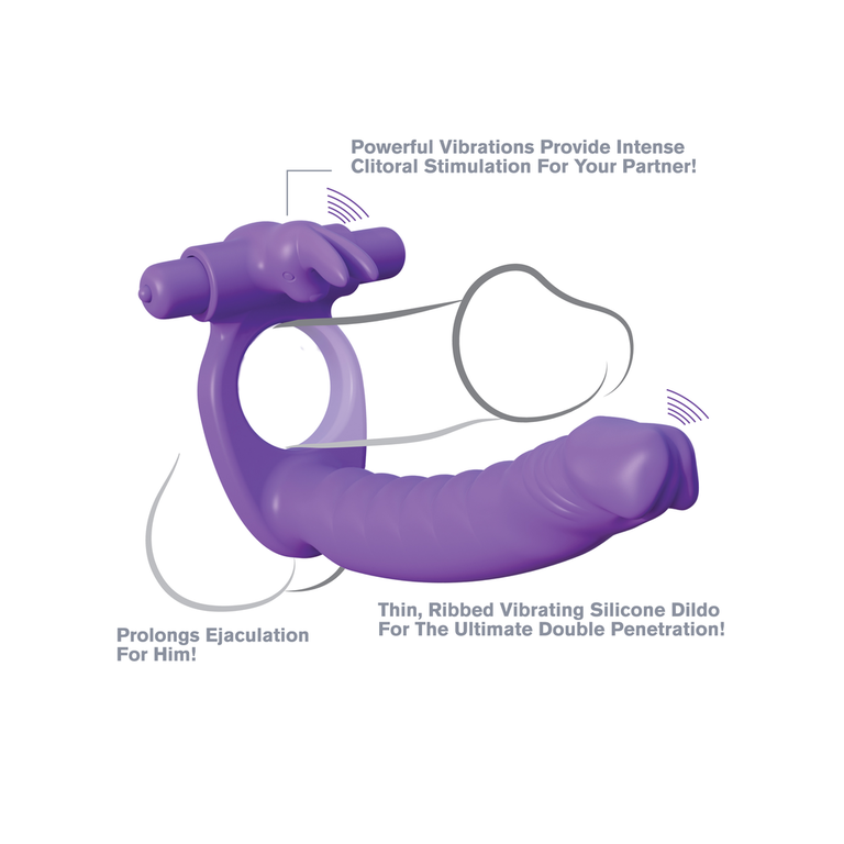 PIPEDREAM DOUBLE PENETRATOR RABBIT PURPLE KIT