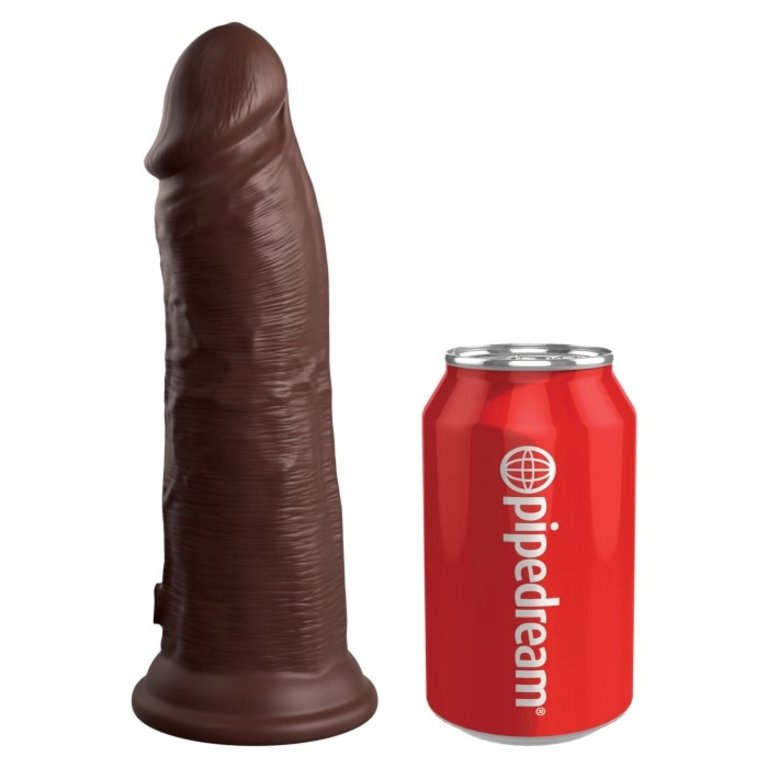 PIPEDREAM KING COCK ELITE 8" SILICONE DUAL DENSITY COCK - BROWN