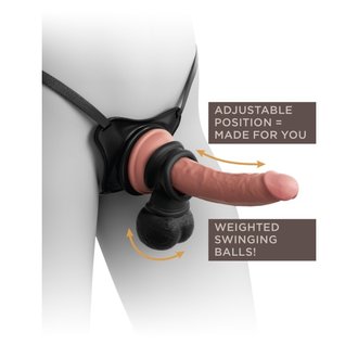 PIPEDREAM KING COCK ELITE SWINGING SILICONE BALLS - BLACK