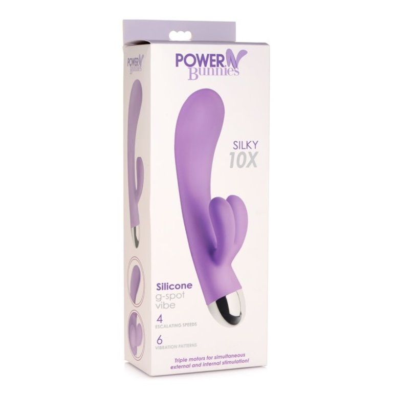 POWER BUNNIES POWER BUNNIES SILKY 10X RECHARGE SILICONE G-SPOT VIBE - PURPLE