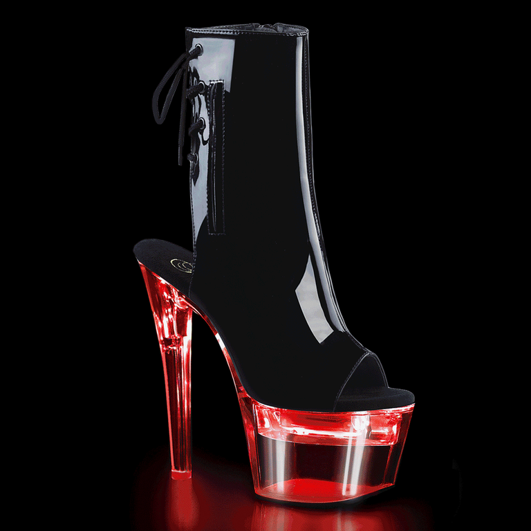 PLEASER SHOES 7" LED ILLUMINATED OPEN BOOT SIZE ZIP