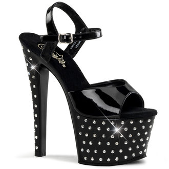 PLEASER SHOES 7" HEEL RHINESTONE STUDDED SANDAL