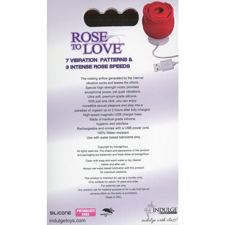 INDULGE TOYS ROSE TO LOVE SUCTION