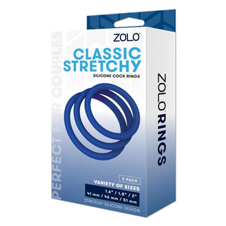 ZOLO ZOLO STRETCHY SILICONE COCK RING 3PK