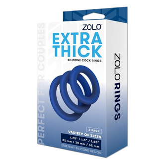 ZOLO ZOLO EXTRA THICK SILICONE COCK RING 3 PK