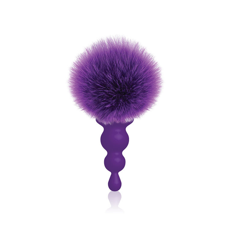 ICONIC BRANDS COTTONTAILS BUNNY TAIL BUTT PLUG BEADED PURPLE