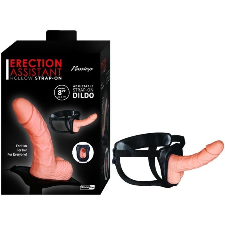 NASS TOYS ERECTION ASSISTANT HOLLOW STRAP-ON 8"-WHITE