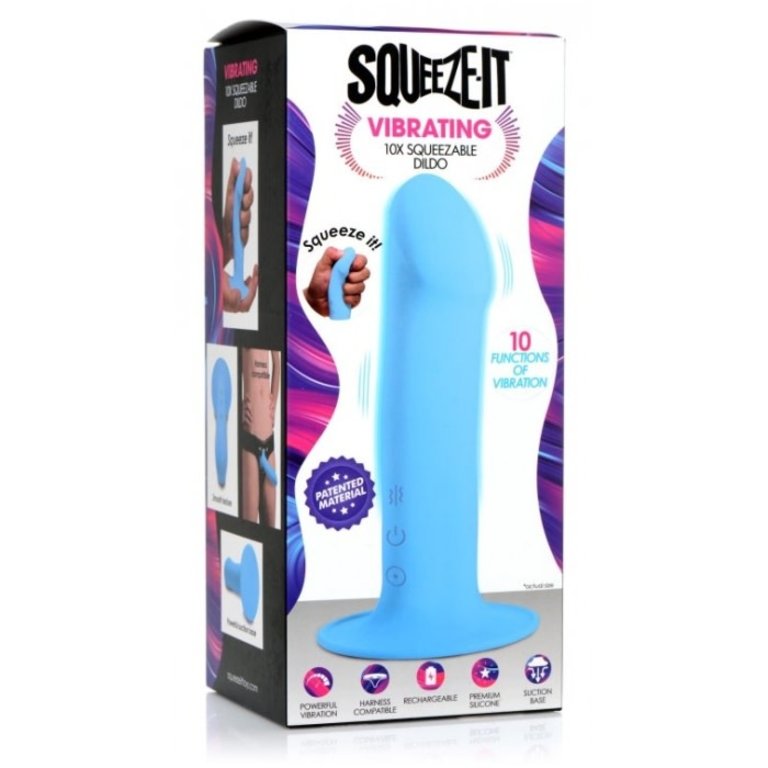 XR BRANDS VIBRATING 10X SQUEEZABLE DILDO