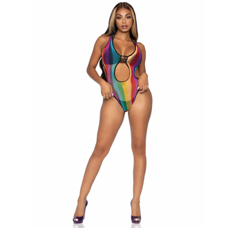 LEG AVENUE RAINBOW FISHNET BODYSUIT