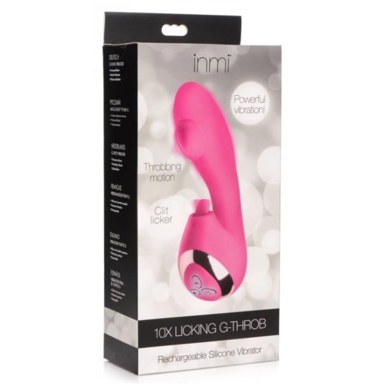 XR BRANDS 10X LICKING G-THROB RECHARGE SILICONE VIBRATOR