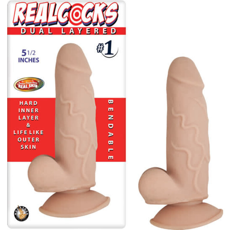 NASS TOYS REAL COCKS DUAL LAYERED #1 FLESH 5 1/2 "