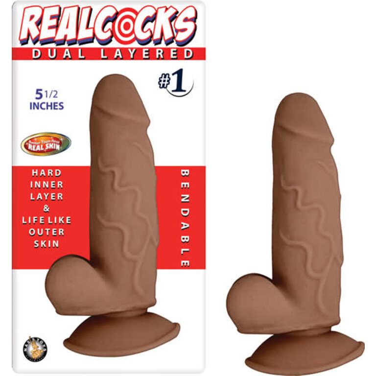 NASS TOYS REAL COCKS DUAL LAYERED #1 FLESH 5 1/2 "