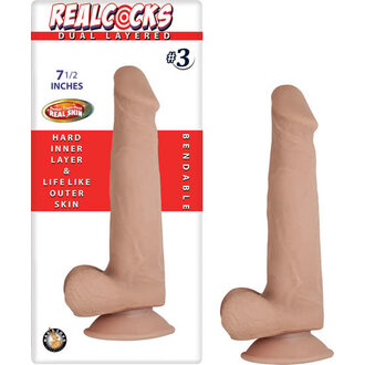 NASS TOYS REAL COCKS DUAL LAYERED #3 7.5"