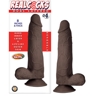 NASS TOYS REAL COCKS DUAL LAYERED #4 8 "