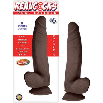 NASS TOYS REAL COCKS DUAL LAYERED #6 CURVED 8 "