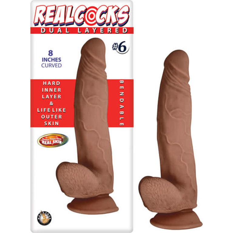 NASS TOYS REAL COCKS DUAL LAYERED #6 CURVED 8 "