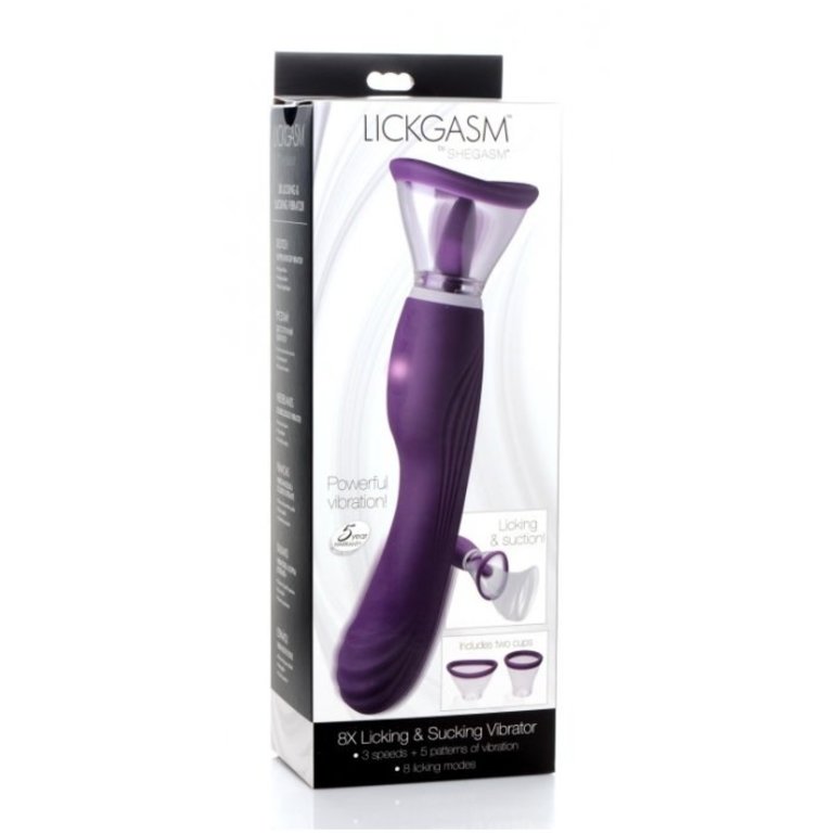 XR BRANDS LICKGASM 8X LICKING & SUCKING VIBRATOR 9.5"