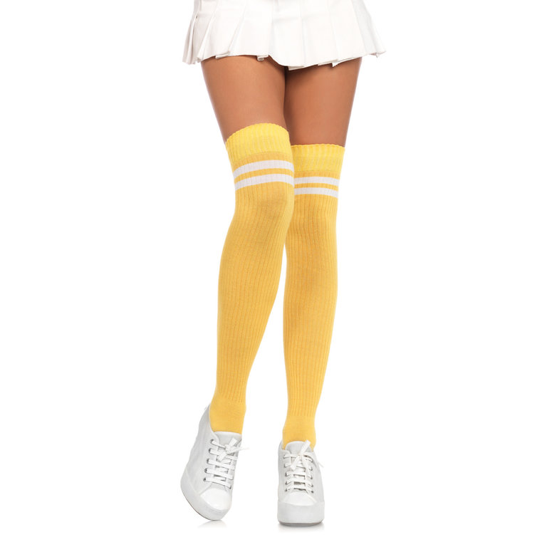 LEG AVENUE RIBBED ATHLETIC THIGH HIGHS