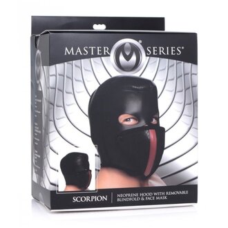 XR BRANDS SCORPION HOOD BLINDFOLD & FACE MASK NEOPRENE