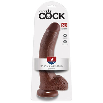 PIPEDREAM KING COCK 9 IN COCK W/BALLS BROWN