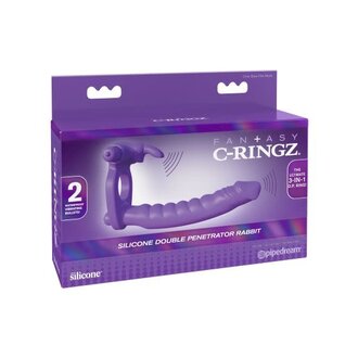 PIPEDREAM DOUBLE PENETRATOR RABBIT PURPLE KIT
