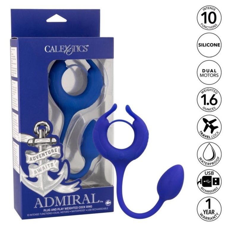 CALIFORNIA EXOTIC ADMIRAL PLUG AND PLAY WEIGHTED COCK RING