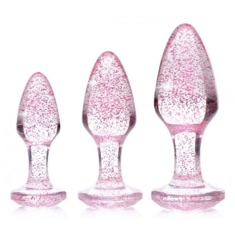 XR BRANDS BOOTY SPARKS GLITTER GEM ANAL PLUG SET