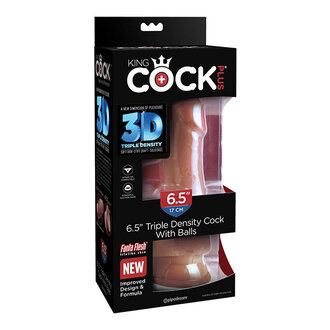 PIPEDREAM KC PLUS 6.5 IN TRIPLE DENSITY COCK W/ BALLS TAN