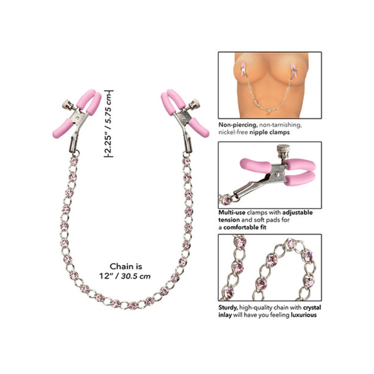 CALIFORNIA EXOTIC NIPPLE PLAY CRYSTAL CHAIN NIPPLE CLAMPS