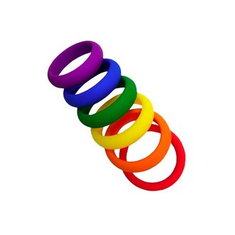 RAPTURE NOVELITES RAINBOW SILICONE COCKRING - 6PK