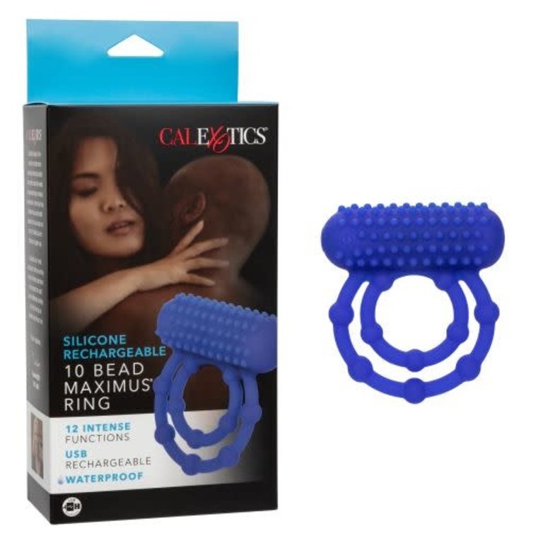 CALIFORNIA EXOTIC SILICONE RECHARGEABLE 10 BEAD MAXIMUS RING