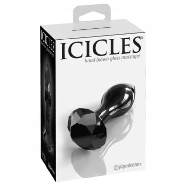 PIPEDREAM ICICLES # 78 BLK GLASS PLUG