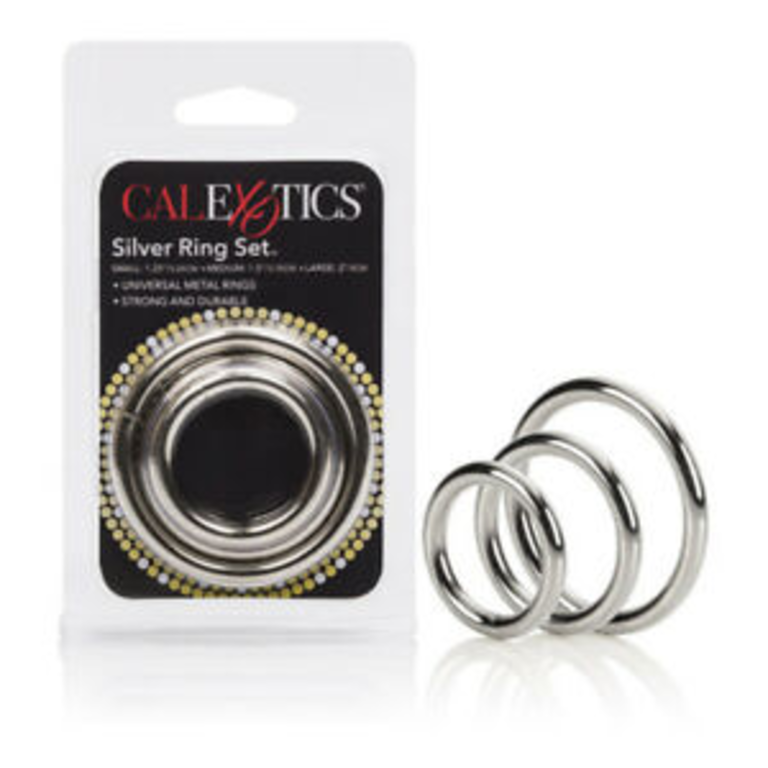 CALIFORNIA EXOTIC SILVER RING 3 PIECE SET