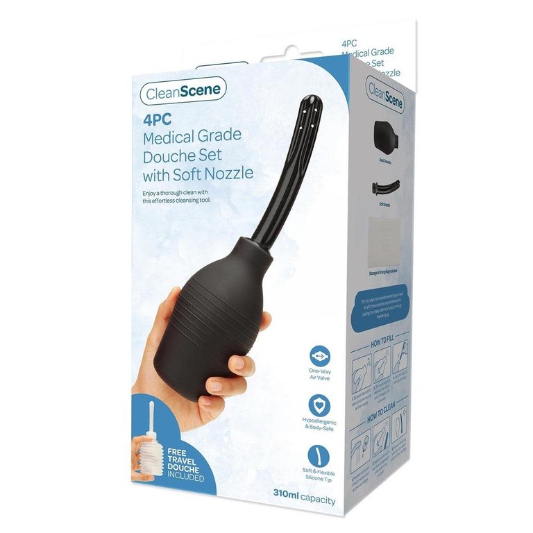 CLEANSCENE 4PC MEDICAL GRADE DOUCHE W/ NOZZLE
