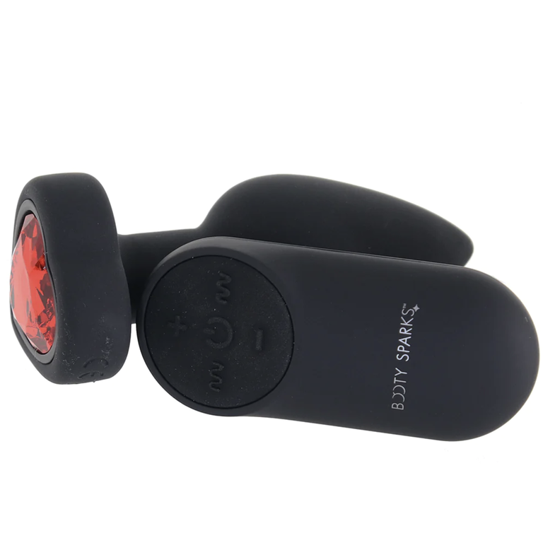 XR BRANDS 28X VIBRATING HEART ANAL PLUG W/ REMOTE SMALL