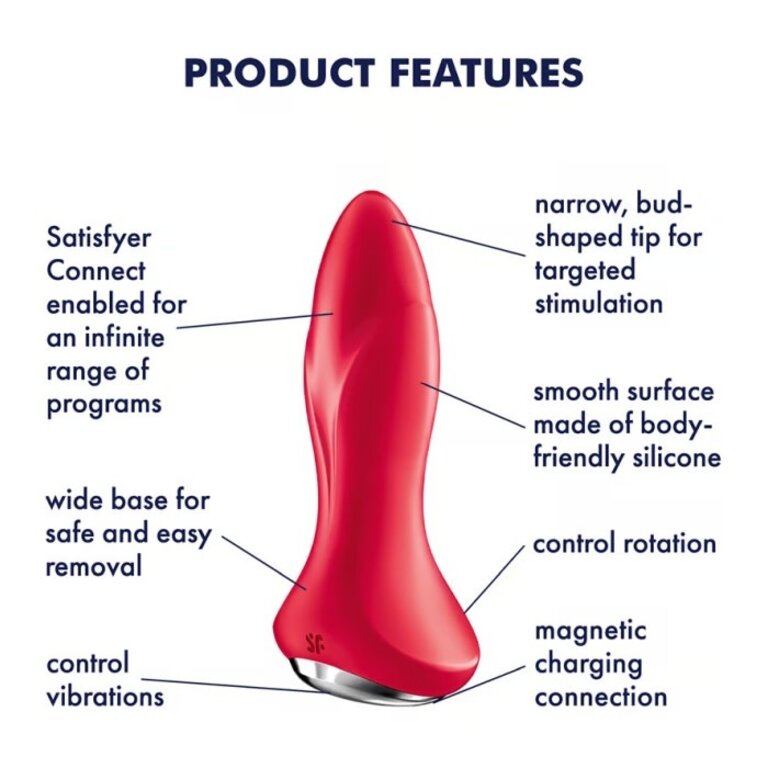 SATISFYER ROTATOR PLUG 1+ - RED