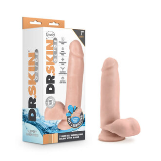 BLUSH NOVELTIES DR SKIN GLIDE 7IN SELF LUBRICATING DILDO W BALLS