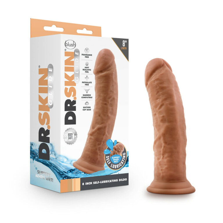 BLUSH NOVELTIES DR SKIN GLIDE 8IN SELF LUBRICATING DILDO