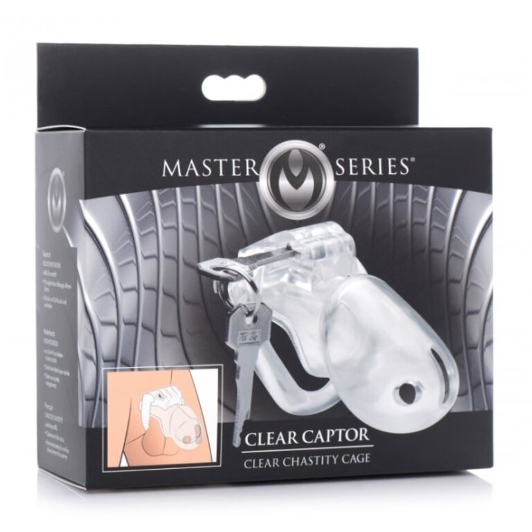 XR BRANDS CLEAR CAPTOR CHASTITY CAGE W/ KEYS